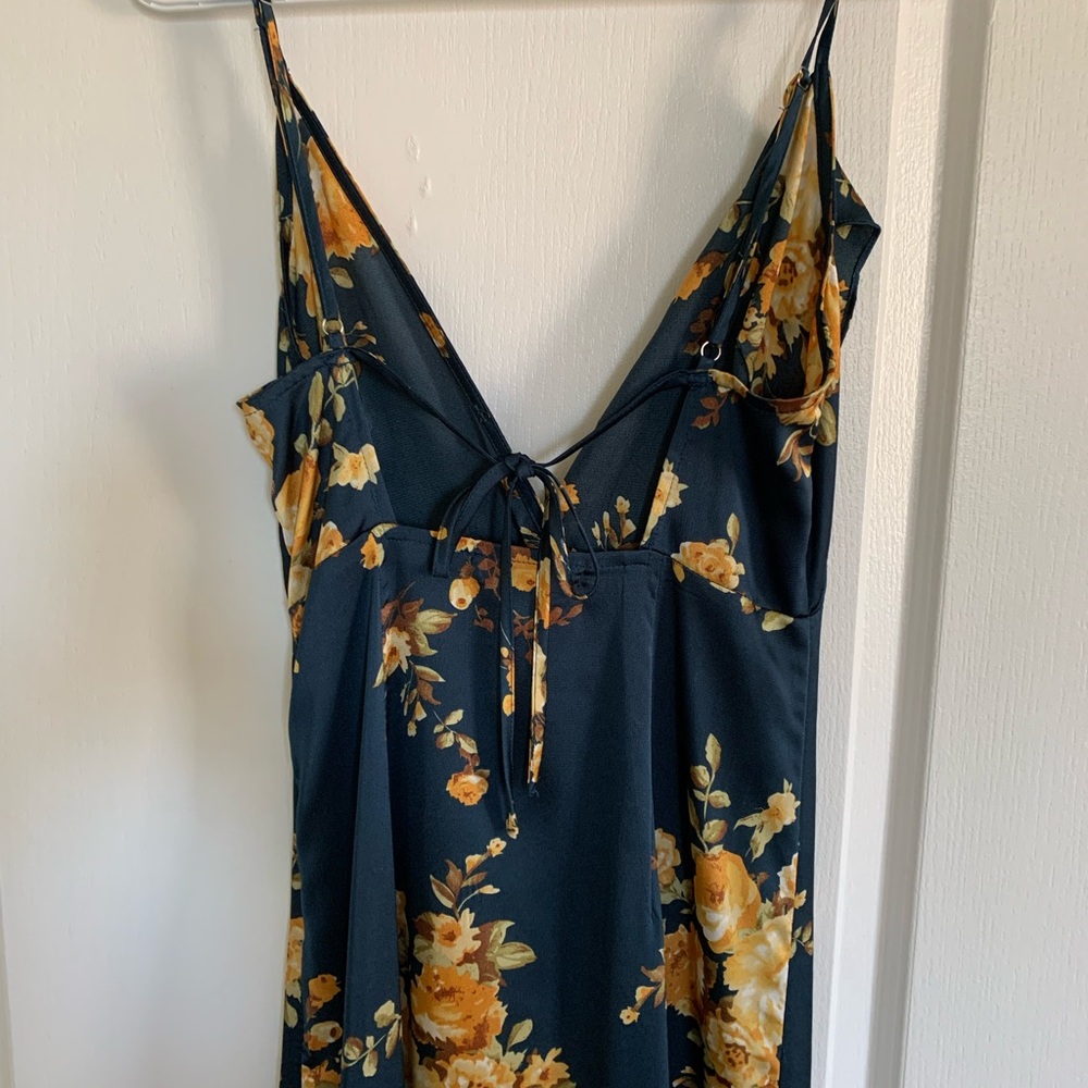 Floral Maxi Dress in Navy and Yellow